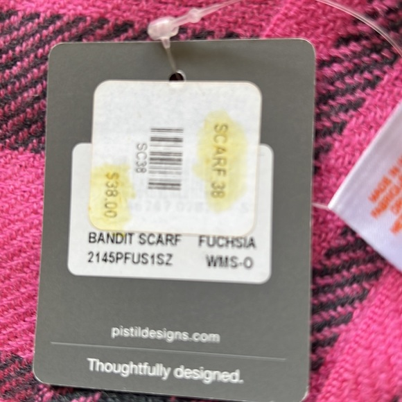 Beautiful scarf in fuchsia and grey. New with tags - Picture 2 of 5